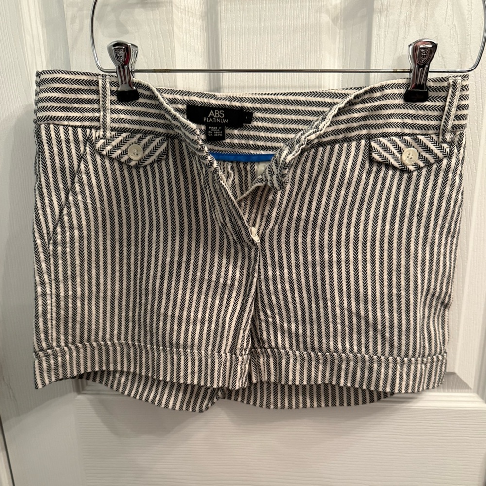 ABS Platinum Black and White Striped Shorts